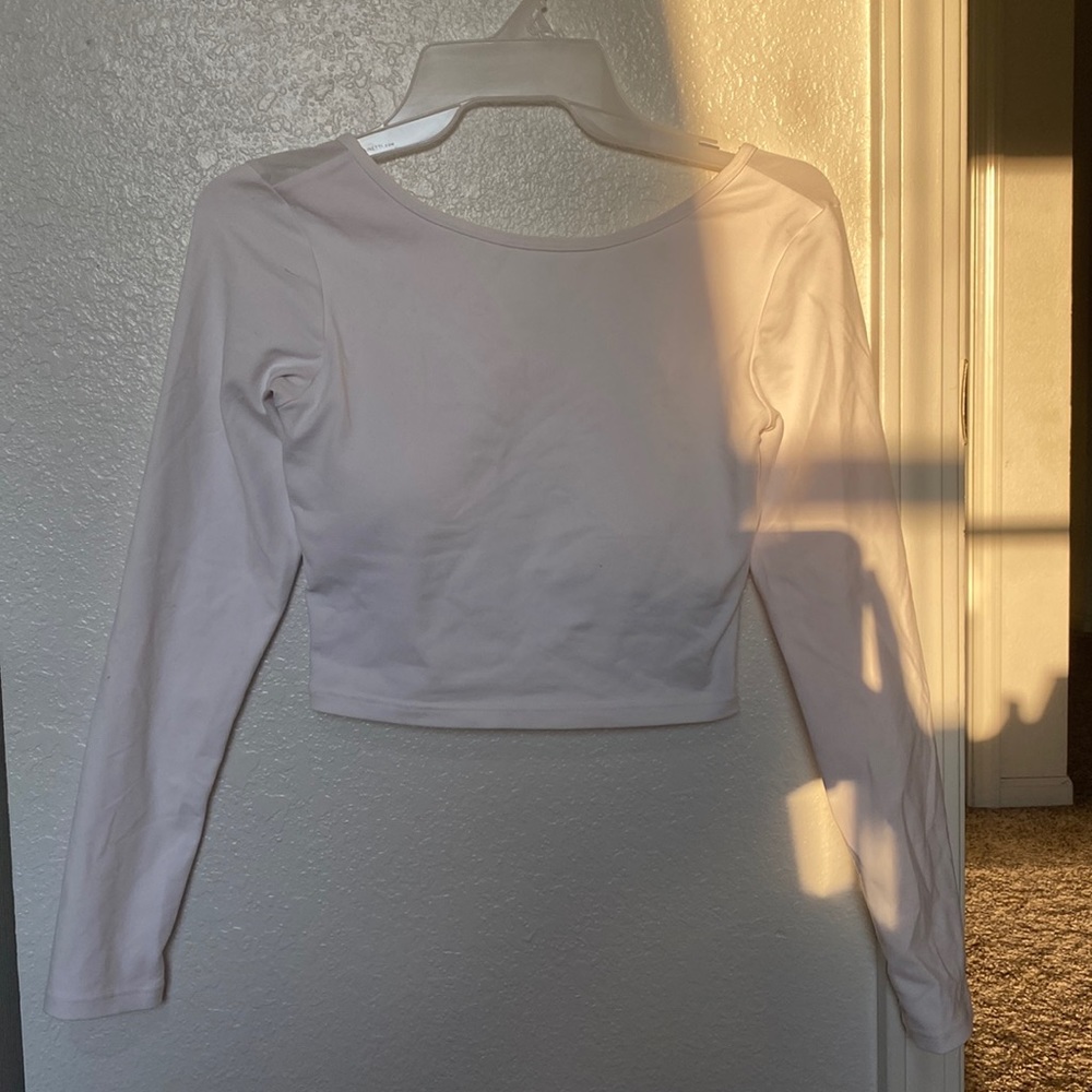 White crop top built in bra